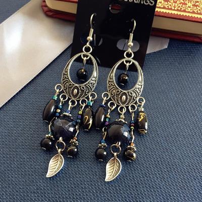 Bohemian Vintage Silver Earrings Muse Jewelry Face Skinny Earrings Tassel Long Earrings