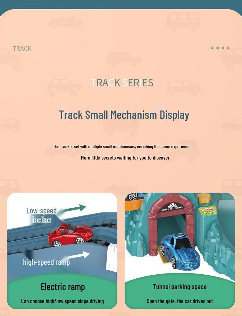 Dinosaur Adventure Skyscraper Track Car Set for Kids