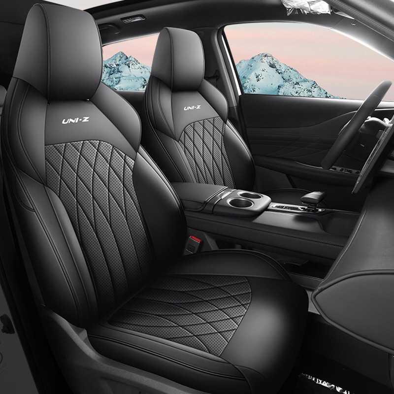 Changan UNIZ Leather Cartoon Car Seat Cushion - New Model for All Seasons Half Rear Cover