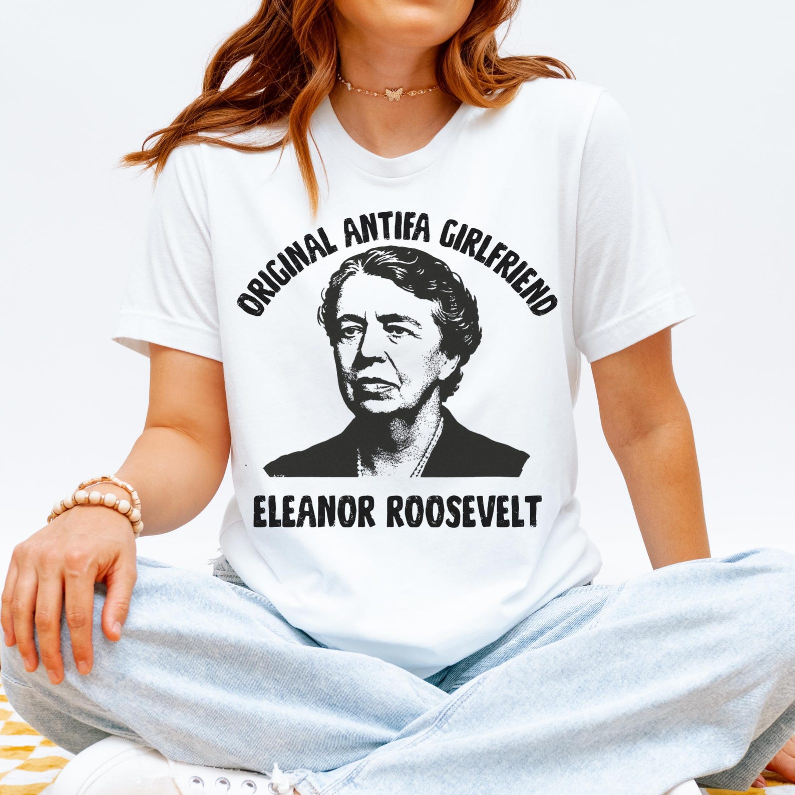 Eleanor Roosevelt Antifa Girlfriend Tee | Feminist History Shirt XL
