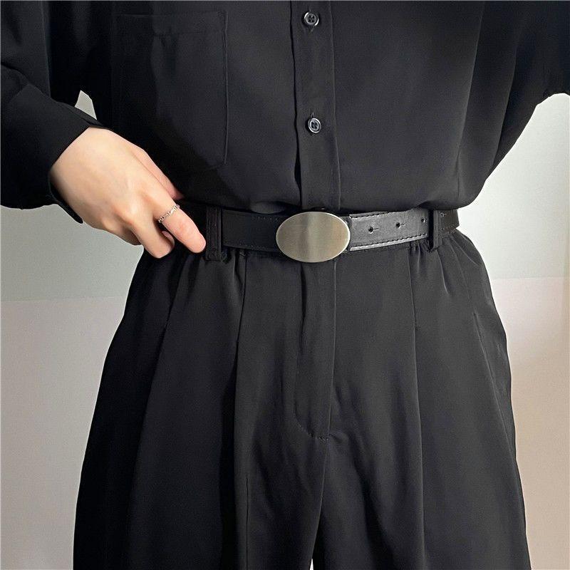 Trendy Black Pu Waist Belt With Smooth Buckle Ideal For Students And Casual Wear