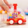 Clear Gear Car & Yellow Duck Pull-Back Toy - Vibrant Street Stall Hit for Boys
