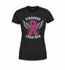 S4E Women's Stronger Together T-Shirt Breast Cancer Pink Ribbon Shirts