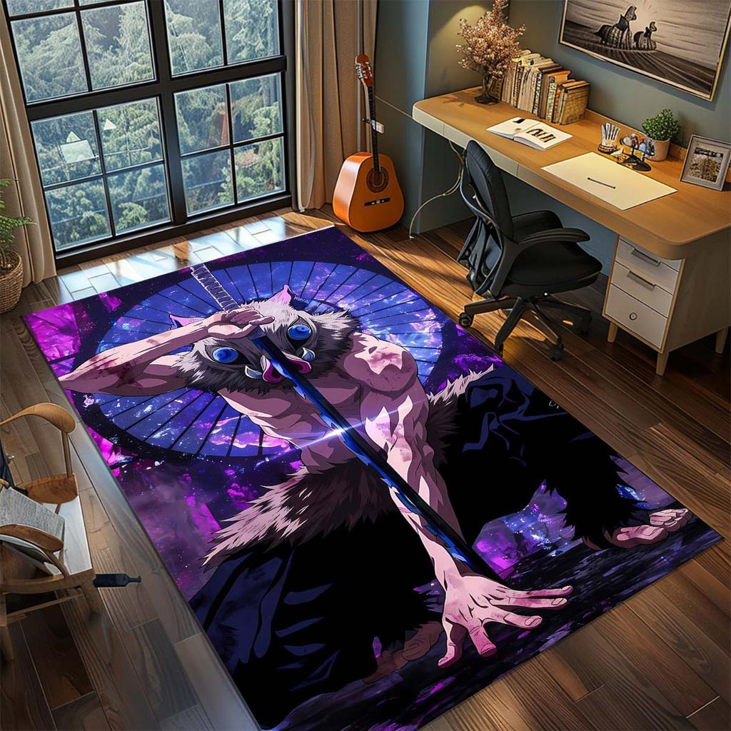 Demon Slayer Anime Rug Carpet Large Area Rug Non Slip Washable Floor Mat Gamer Room Bedroom Home Decor -QJY