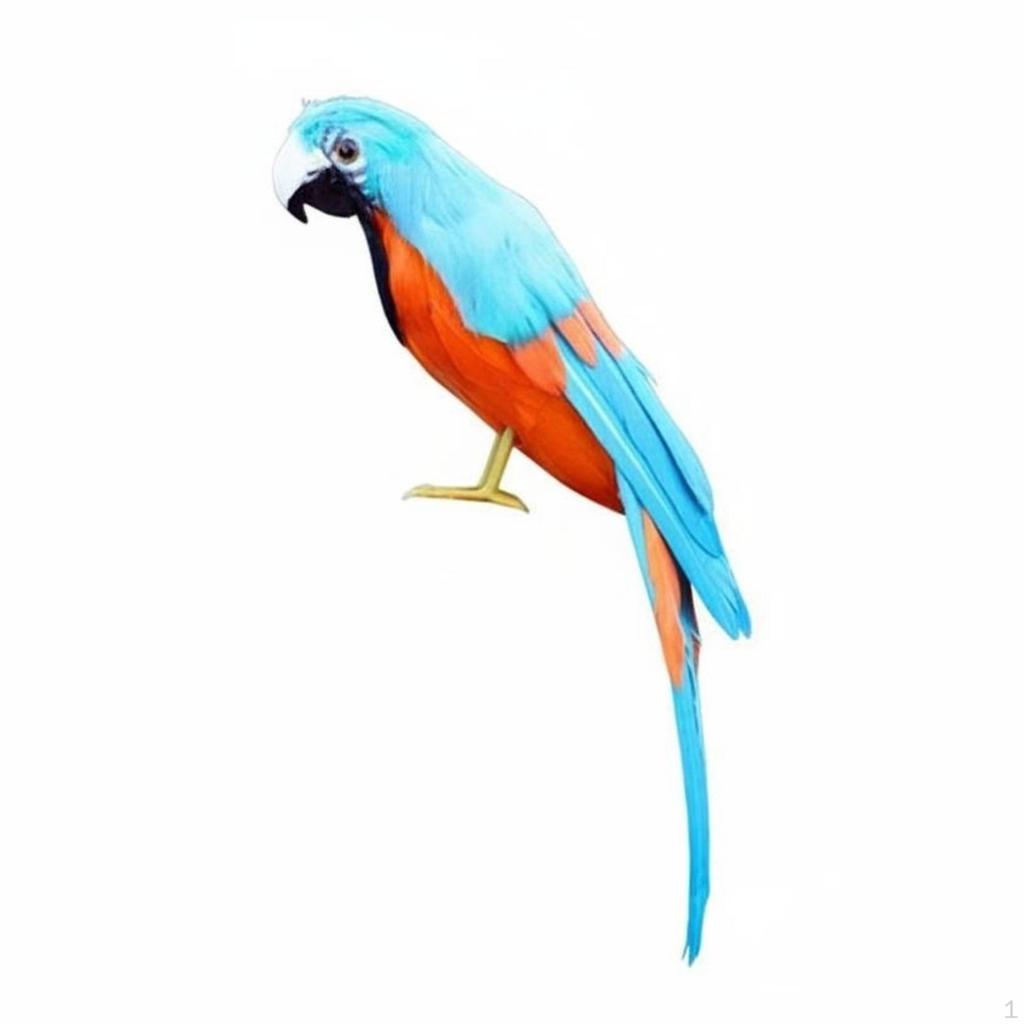 Feathered Parrot Figurine Handmade Artificial Decoration Colorful for Party, Garden, Patio a