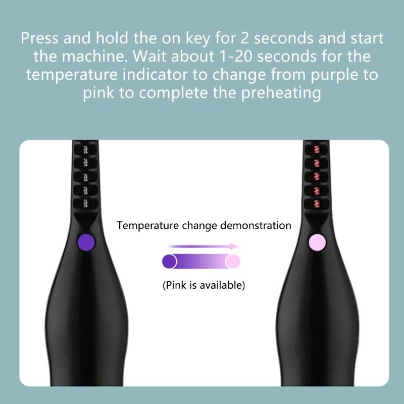 Quick Heating Lash Curler Rechargeable Mini Eyelash Styler Portable Makeup Tool for Lasting Eye Lashes Curling