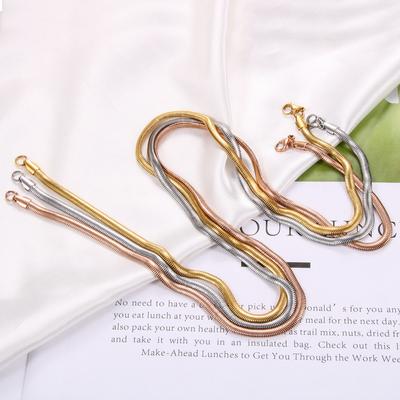 Unissex cobra corrente feminino colar gargantilha aço inoxidável clavícula rosa ouro cor corrente colar para jóias femininas