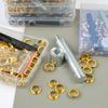 100Pcs 6mm/8mm/10mm Metal Grommets Kits Eyelet Punch Set Metal Eyelets and Grommet Sets for Leathers/Fabric/Belt/Shoes