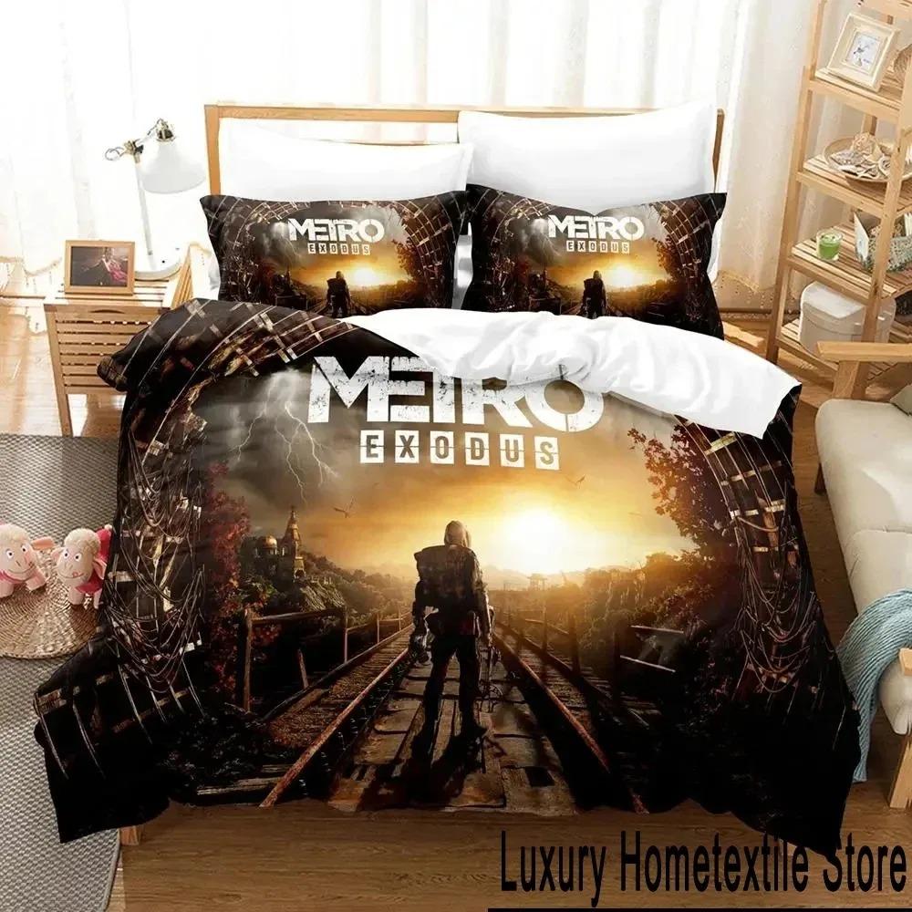 Stampa 3D Gioco Metro Exodus Set Biancheria da Letto Copripiumino Set Letto Coperta Federa Piumone King Queen Size Bambini Adulti Biancheria da Letto