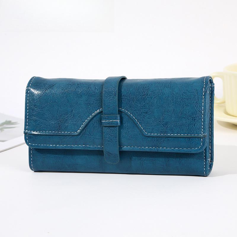 

Женский длинный кошелек-клатч с дизайном на шнурке, держатель для монет и карт 19 * 10 * 3.3CM синий