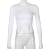 O Neck Solid T Shirt Basic Long Sleeve Women T-shirt Casual Tank Top Slim Female Crop Top Fashion