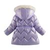 Girls Down Coats Children Thickened Fur Collar Hooded Jackets Kids Plush Velvet Warm Hooded Outerwear Toddler Parkas