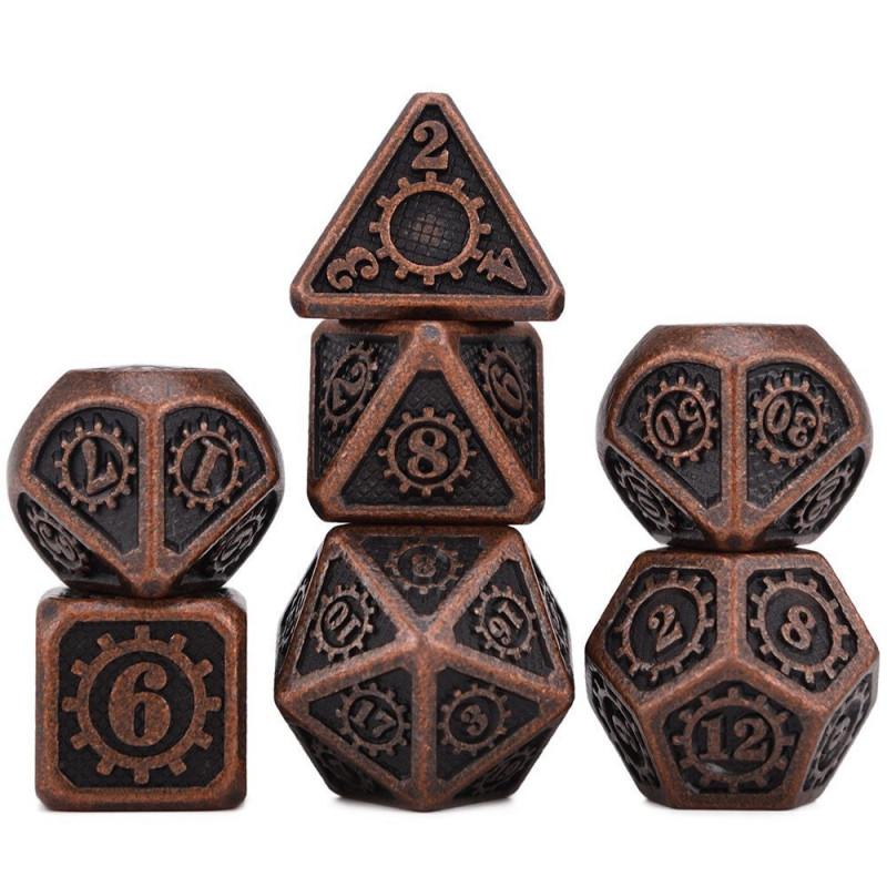 Steampunk RPG Dice Set of 7 Metal Dice