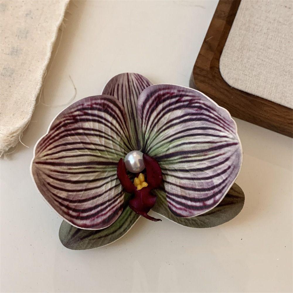 Butterfly Orchid Orchid Hair Clip Ponytail Clip Large Shark Clip Cute Flower Hair Claw  Daily