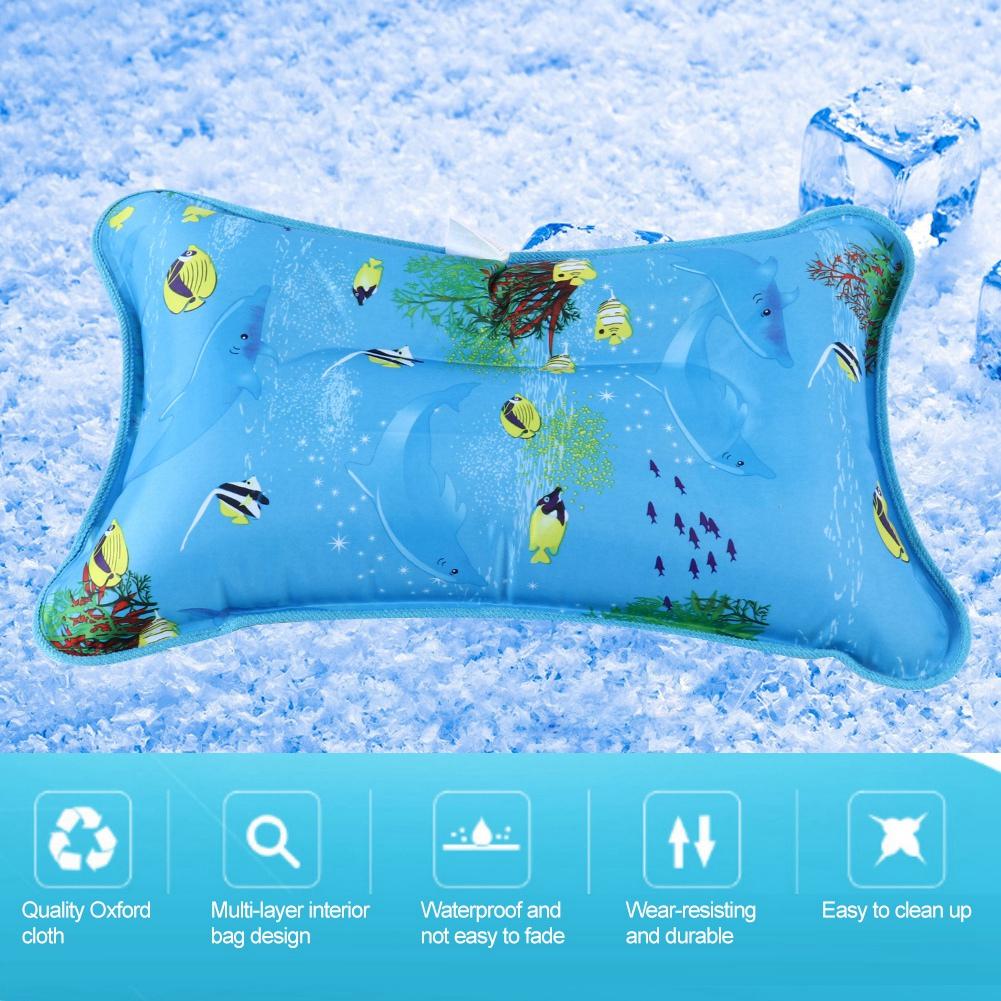 Children Adult Ice Pillow Cooling Cushion Water Pillow for Home Travel (48*30cm Snowflake)