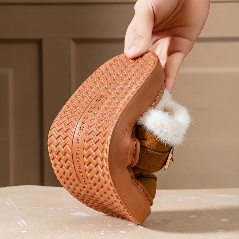 Memory Foam Slippers Women Suede Platform EVA Sole Warm Home Shoes Winter Non Slip Comfortable