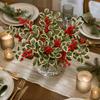 10pcs Pack Artificial Light Green Red Berry Branches with Berries - Realistic Suitable for Home Floral Arrangements, Table Centerpieces Decor