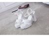 Women's 2024 Summer Rhinestone Buckle Chunky Heel One-Strap Sandals