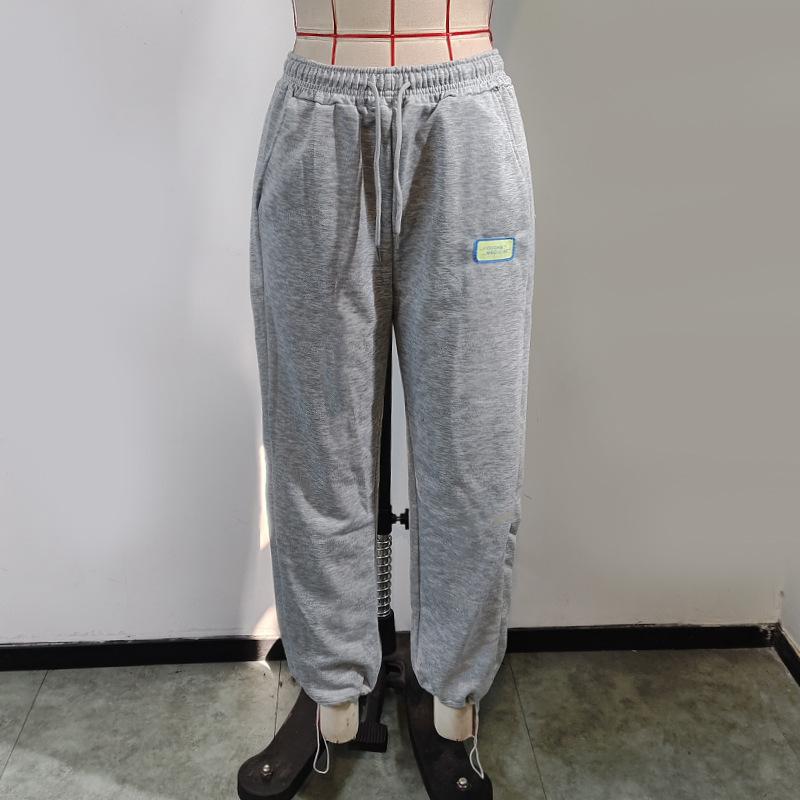 Women's Pant High Waisted Loose Casual Letter Printed Spliced Wide Leg Pants