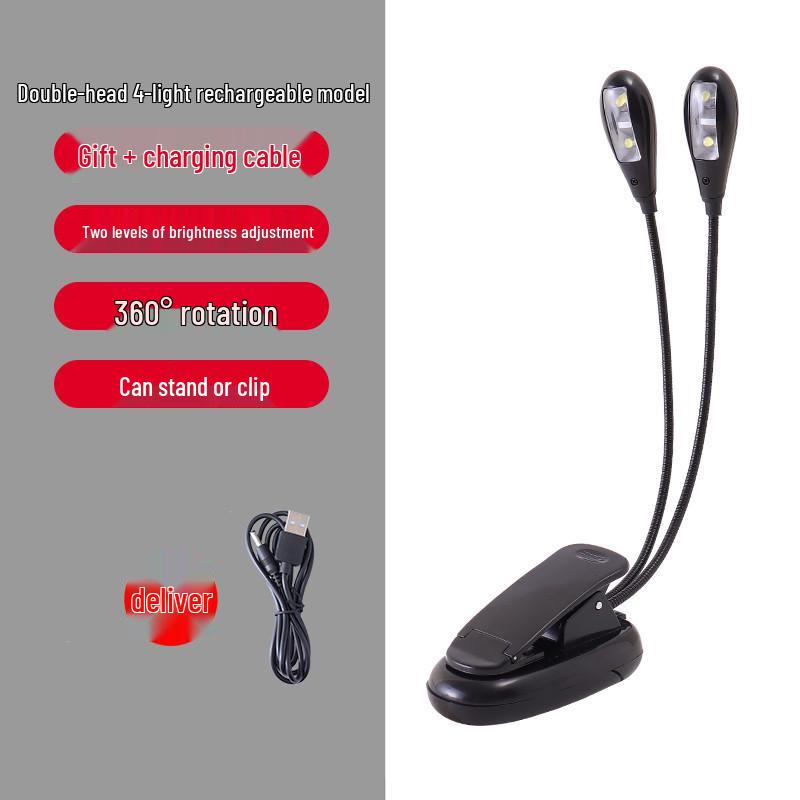 Compact Dual-Use Table & Sheet Music Lamp with Eye Protection for Dorms, Pianos, and Violin Stands