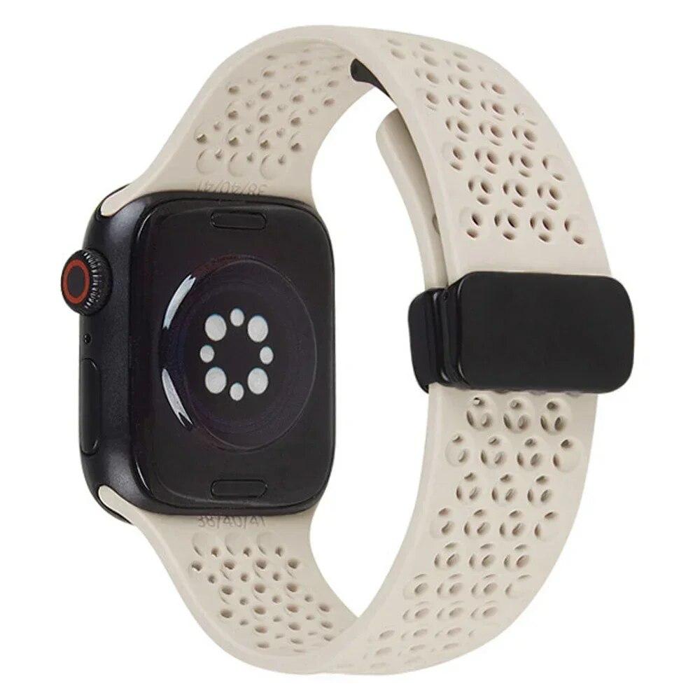 Magnetický sportovní silikonový řemínek pro Apple Watch 49mm 45mm 44mm 41mm 40mm 42mm 38mm gumička pro IWatch Series 9 8 7 6 5 4 Se Ultra 2