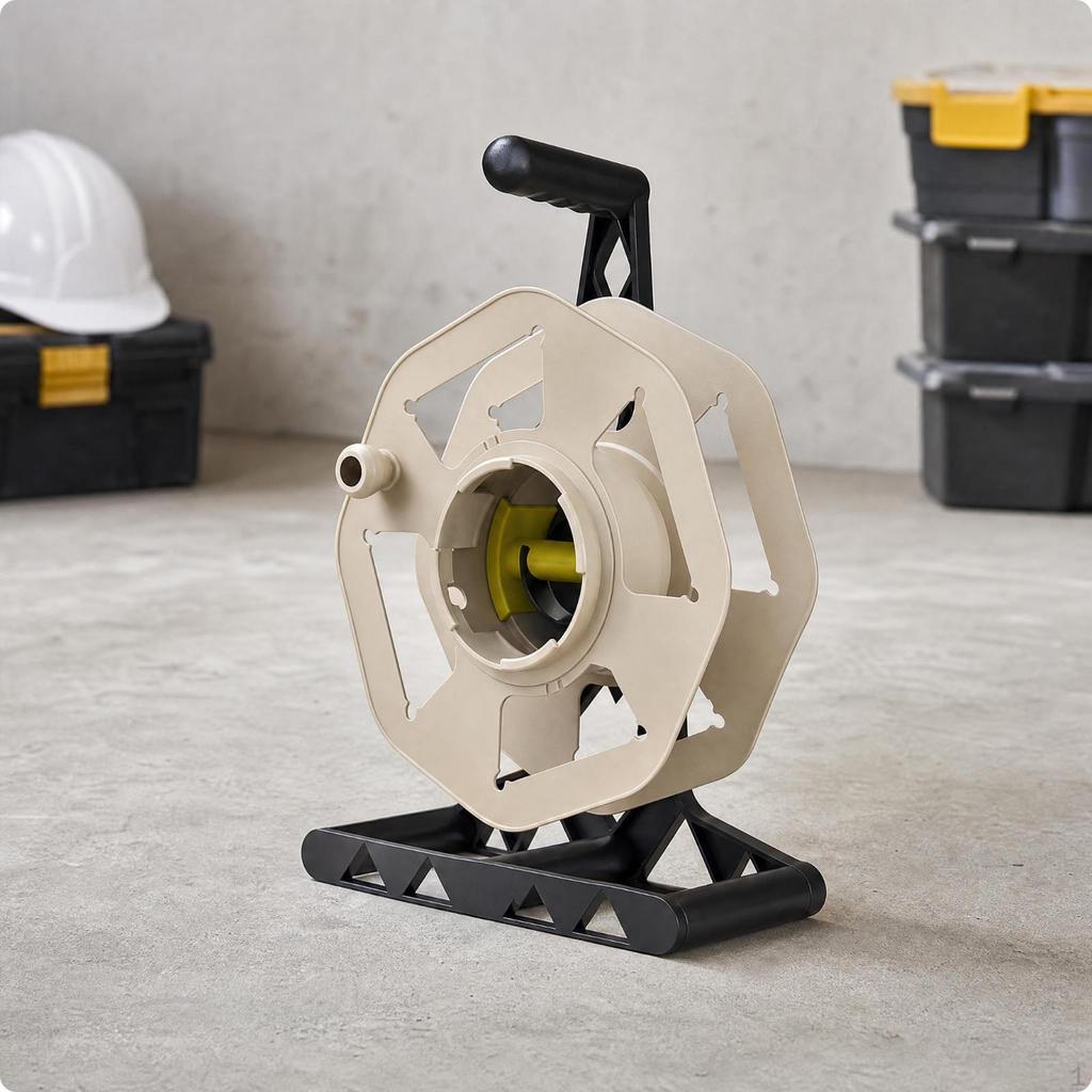 Cable Spool Holder Carrying Handle Portable Reel Side Knob Wire Winding rack for Floor