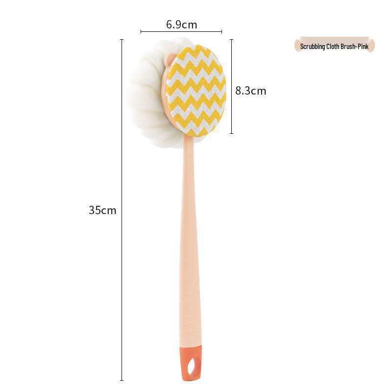

Double-Sided Soft Bristle Bath Brush - Long Handle for Easy Back Scrubbing & Dead Skin Removal New Bath Ball Brush
