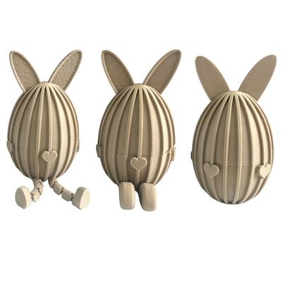 Wielkanocne Jajko do Wypełnienia Drukowane 3D Zginany Króliczek Jajko z Ruchomymi Stawami do Dekoracji Biurka Wypełniacze do Koszyka Wielkanocnego Prezenty dla Dzieci Dorosłych