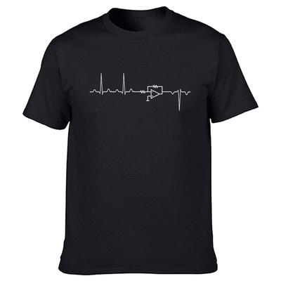 Elektrotechnik Herzschlag Lustige T-Shirts Grafik Streetwear Kurzarm O-Ausschnitt Harajuku T-Shirt Herrenbekleidung