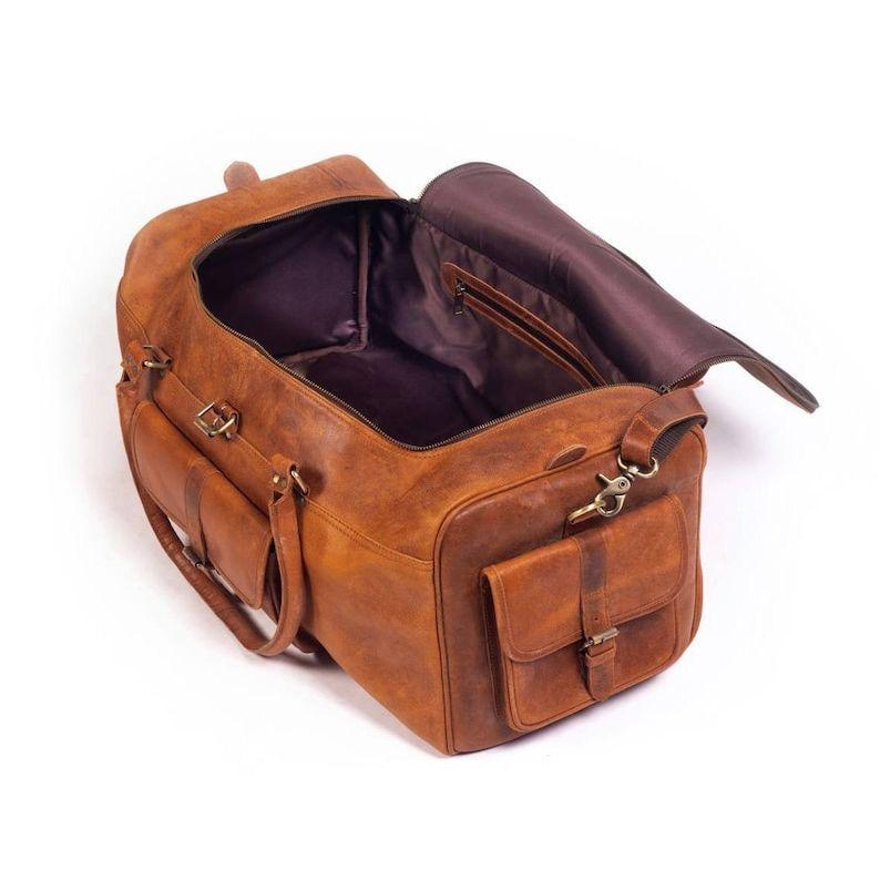 Leather Duffle Bag: Full Grain Weekender Travel Bag