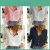 Cotton Linen Casual Long Sleeve Shirt For Women With Spliced Design And Loose Fit For Spring Season