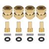 4Pcs Brass Wheels Hex Hub Extenders 7mm with Nuts for 1/24 RC Crawler SCX24 Bronco C10 Gladiator AX24 Upgrade Parts