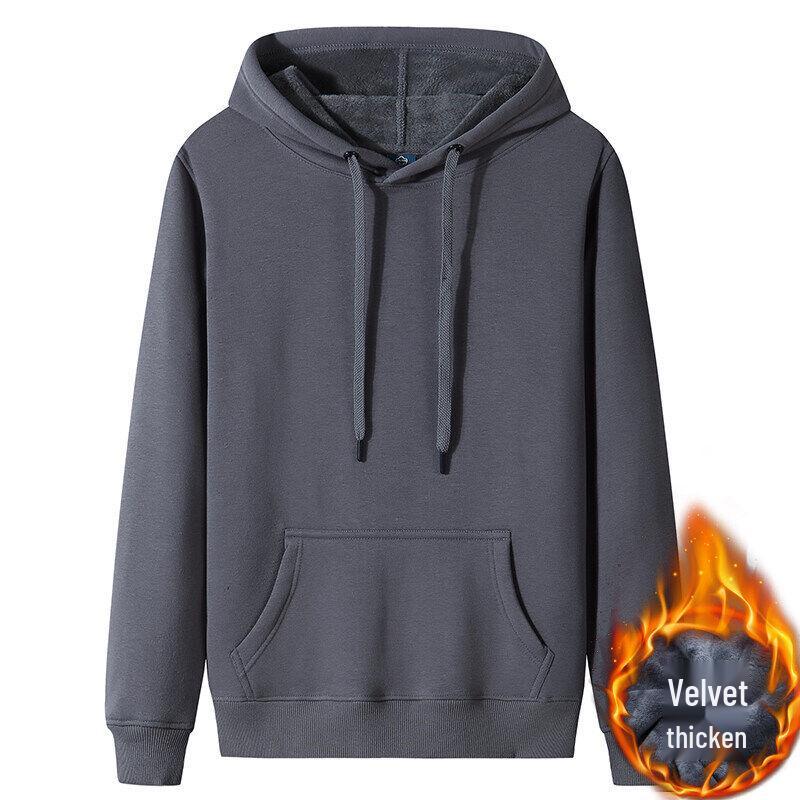 Sweat à capuche doublé polaire 380g Automne/Hiver, Coupe ample unisexe.