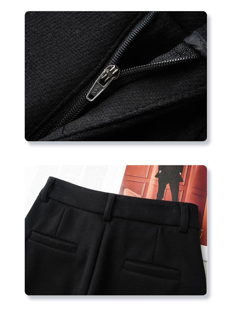 Ankola Women's Red High-Waisted Wide-Leg Velvet Pants - 2024 Autumn/Winter Slimming Casual Sweatpants