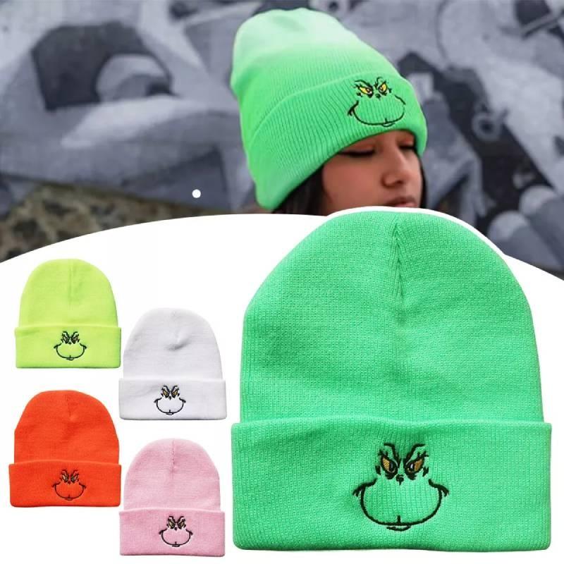 Stylish Cartoon Expression Embroidered Pullover Hat For Cold Weather Protection