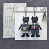 Cute Animals Patchwork PET Template DIY Handmade Keychain Stencils For Hangings Cat Couple Doll Quilting Patterns Making Crafts