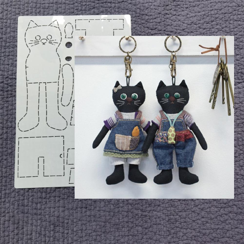Cute Animals Patchwork PET Template DIY Handmade Keychain Stencils For Hangings Cat Couple Doll Quilting Patterns Making Crafts