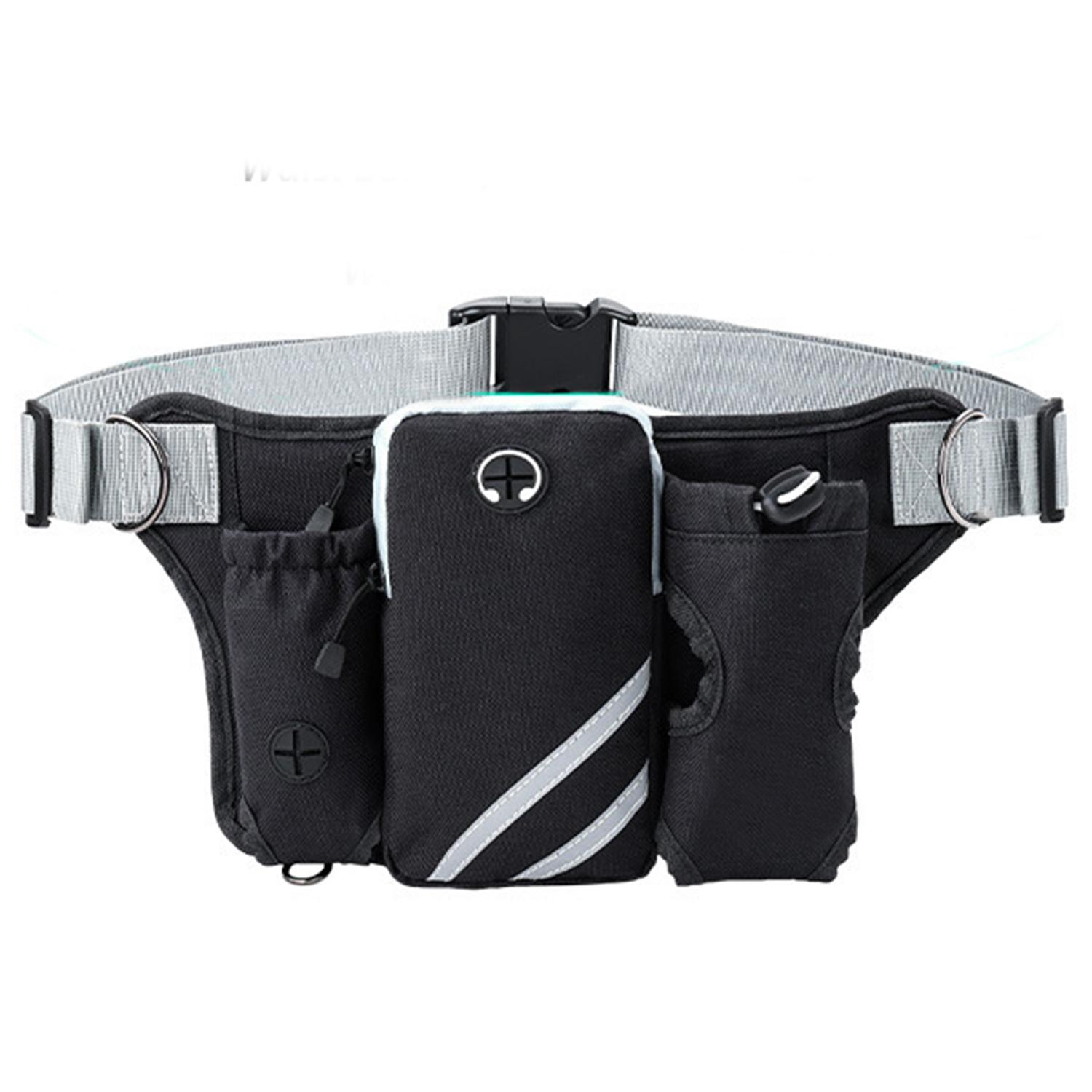 

Сумка-пояс для выгула и бега собак без помощи рук – легкий водонепроницаемый тренировочный пояс с выдвижным поводком и надежным хранением Waist Bag чёрный