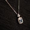2021 Trendy French Style S925 Sterling Silver Aquamarine & Blue Topaz Clavicle Necklace for Women