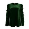 Women's Solid Color Gold Velvet Puff Sleeve Long Sleeve Elegant Fashion Top