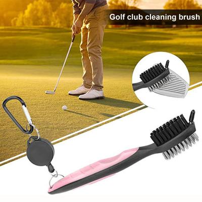 Golfclub Reinigingsborstel met Karabijnhaak Nylon Borstelharen Ontwerp Herbruikbaar Draagbaar Golfuitrusting Borstel Reinigingsgereedschap