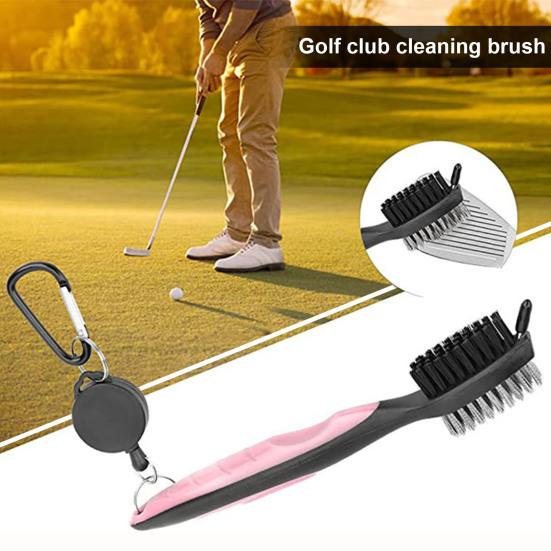 Golfschläger-Reinigungsbürste mit Karabiner, Nylonborsten-Design, wiederverwendbares, tragbares Reinigungswerkzeug für Golfausrüstung