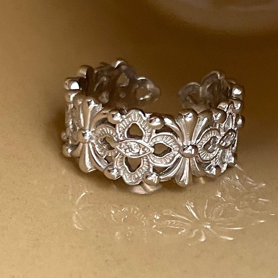 Explosive zircon star opening ring, simple index finger ring, unique ring design