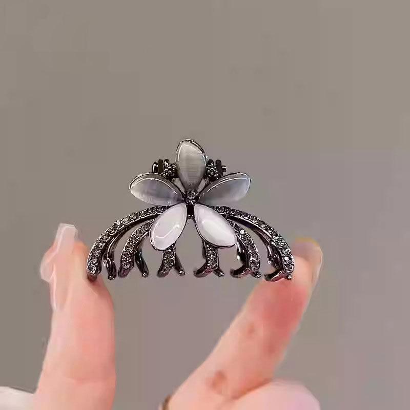Crystal Flower Hair Claw Clip - Korean Style 2025