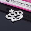 Engood 50Pcs English Letter Crown Rhinestone Buckles Sewing Trim & Embellishments Craft Button DIY Hair Accessories Decorative