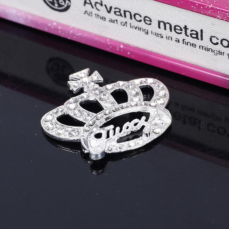 Engood 50Pcs English Letter Crown Rhinestone Buckles Sewing Trim & Embellishments Craft Button DIY Hair Accessories Decorative