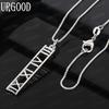 925 Sterling Silver Vertical Roman Numeral Necklace - Stylish Wedding Jewelry