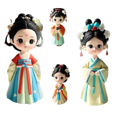 Creative Tang Dynasty Tang Lady 2D Acrylic Keychain Car Backpack Ornament Pendant Cute Ancient Style Decoration