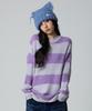 UNKNOWN PLANET Mohair Stripe Knit Purple