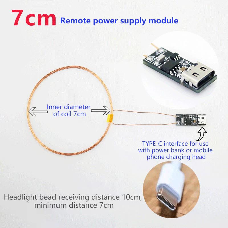 5Pcs DC 5V Wireless Power Supply Transmitter Coil USB Wireless Receiver LED Light Induction Lamp Toys Model Robots Sand Table